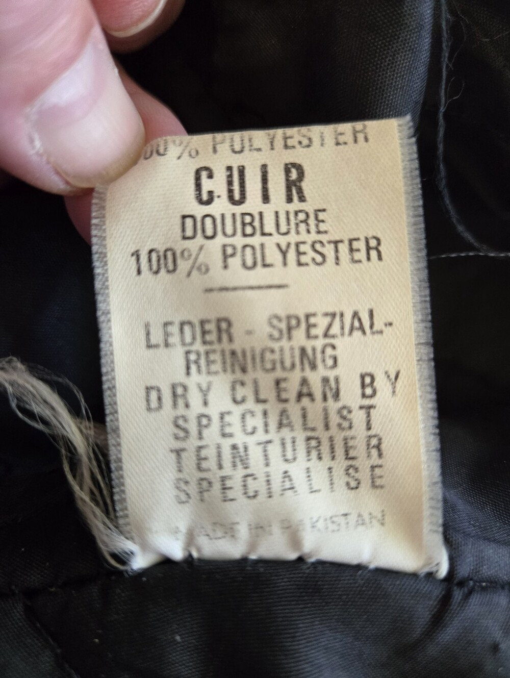 Men's Black Leather Biker Jacket - Classic Moto Style - Picture 5 of 5